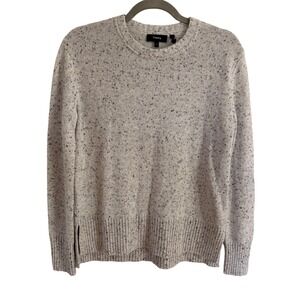 Theory Donegal Cashmere Sweater Small Gray Speckled Crewneck Pullover Minimalist